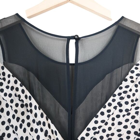 BCBGeneration Womens 12 Fit and Flare Pleated Polka Dot Dress - Picture 8 of 13